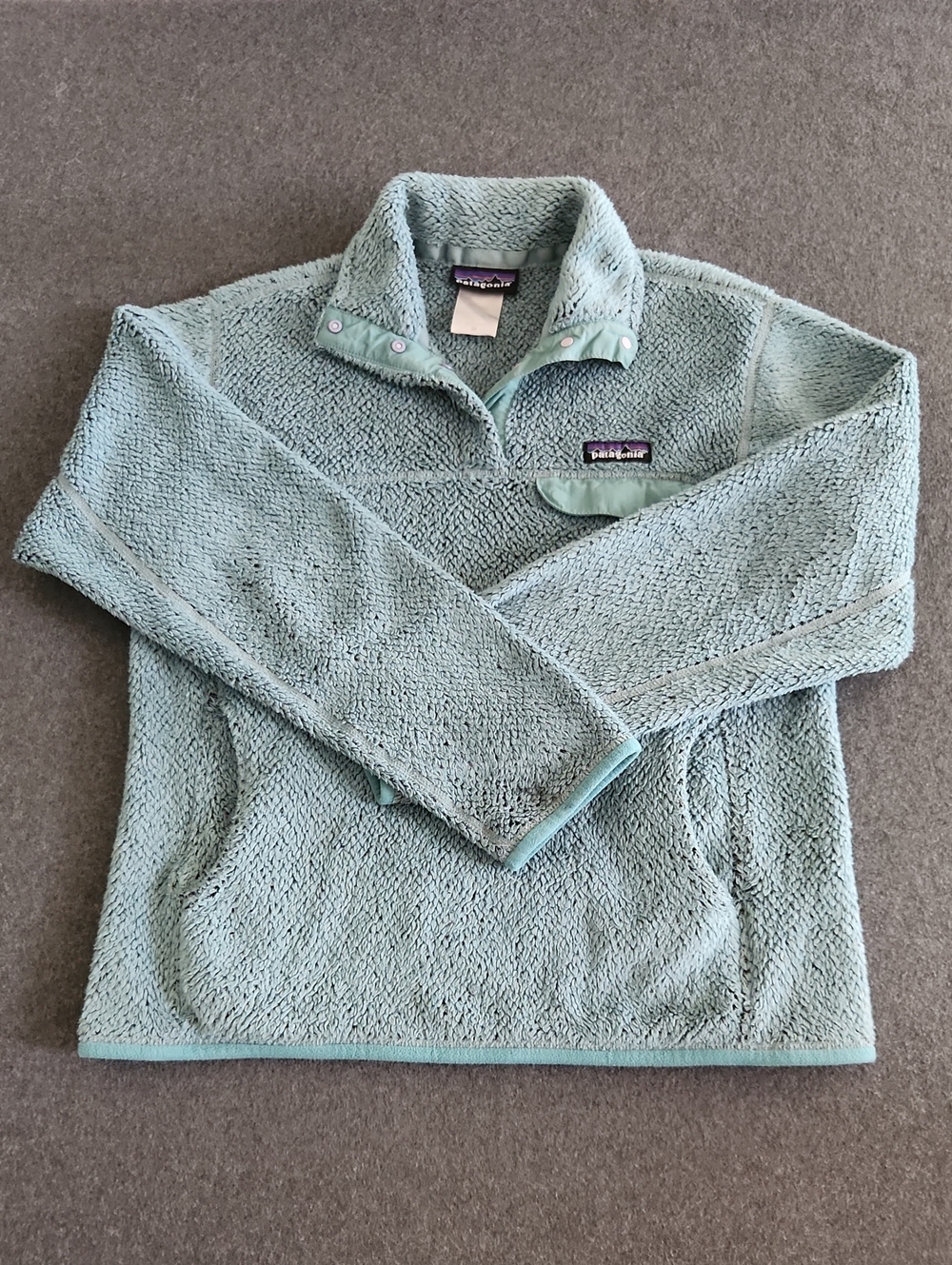 Patagonia Women’s Teal Quarter Snap Fleece Pullover Size Medium